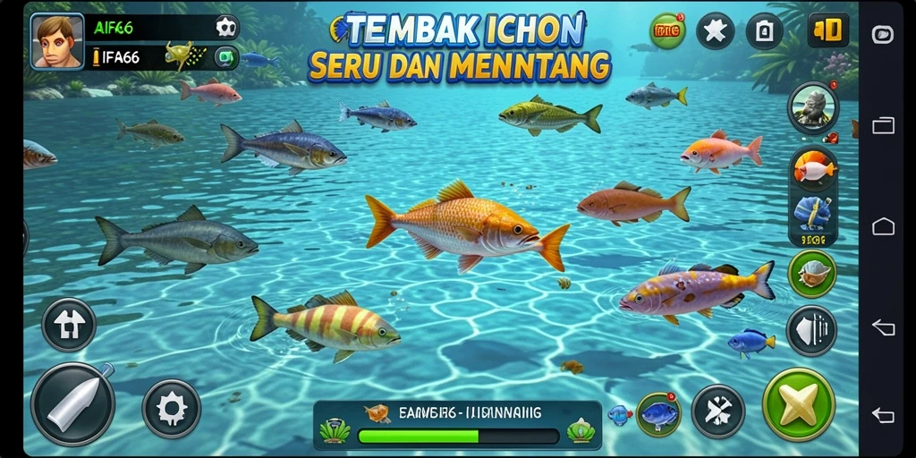 Gameplay menarik dari AIFA66 menembak ikan di bawah laut.