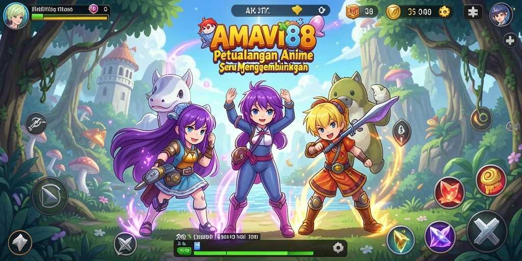 Gameplay AMAVI88 menampilkan petualangan seru karakter Anime.
