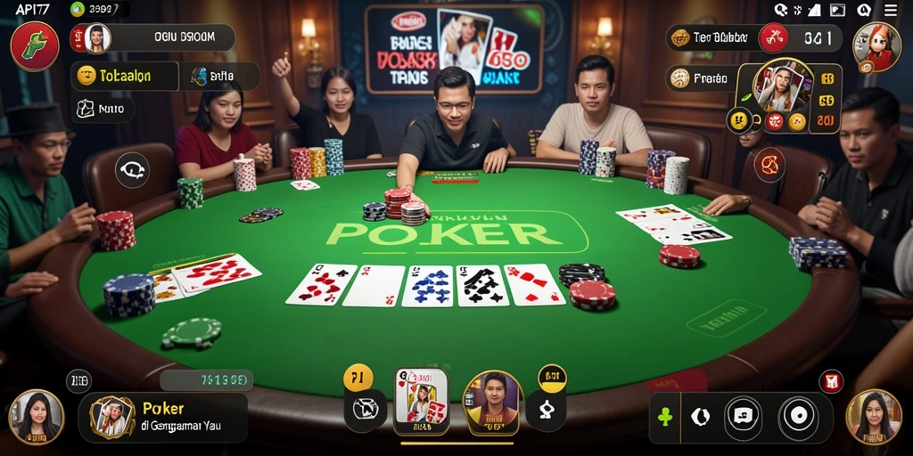 Tampilan menarik dari permainan poker di API77.
