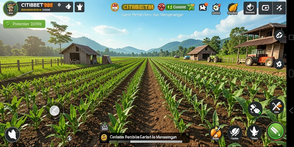 Tampilan menarik dalam gameplay <strong>CITIBET88</strong> yang menunjukkan aktivitas bertani.