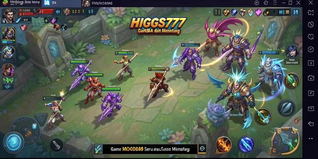 Tampilan gameplay seru dalam pertempuran tim di HIGGS777.