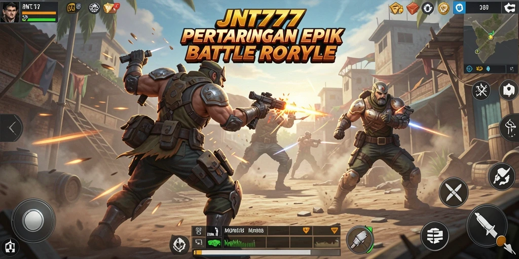 Screenshot gameplay JNT777 yang menegangkan di medan pertempuran.