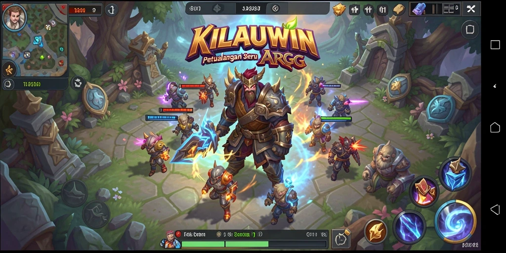 Tampilan gameplay KILAUWIN dengan pertempuran epik dan karakter menarik.